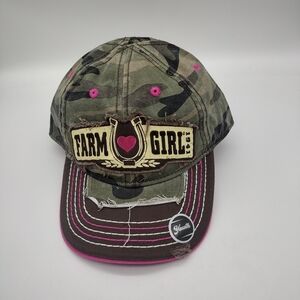 Camo Farm Girl Youth Trucker Hat